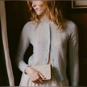 DÔEN Emery Pointelle Grey cardigan